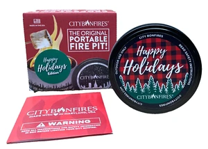 NIB CityBonfires Portable/Instant Fire Pit, "Happy Holidays" Edition, Camping - Picture 1 of 9