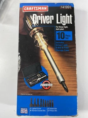 🇺🇸Vintage 10 Piece NOS Craftsman 41991 Driver Light Screwdriver Bits Case🇺🇸 - Image 1 of 3