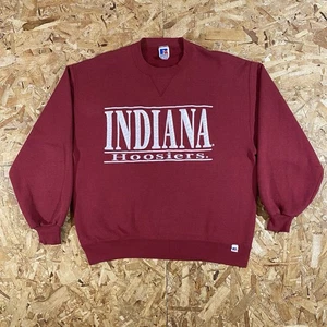 Vintage 90s Russell Athletic Indiana Hoosiers Red Sweatshirt Size Large - Picture 1 of 5