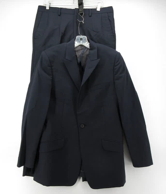 Reiss Suit Men 38 Blue Wool Mohair 2-Piece Blazer Pants Peak Lapel Business * - Image 1 of 4
