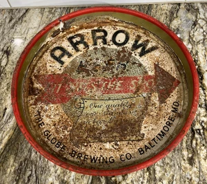 Vintage Arrow Beer Serving Tray Baltimore MD Rustic Rusty Worn 🇺🇸 - Picture 1 of 24