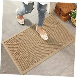 Sturdy Front Door Mat, Absorbent Muddy Dirt Resist Welcome Door Mats Outdoor  - Picture 1 of 7