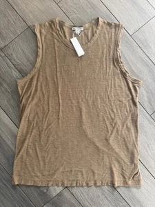 JAMES PERSE SLUB BAUMWOLL-MUSKELTANKTOP, CASHEW, NEU MIT ETIKETT $ 100, 2 (M) - Bild 1 von 2