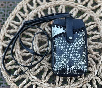 Бумажник/клатч через плечо для телефона Sak черная кожа 3 в 1 - Изображение 1 из 4