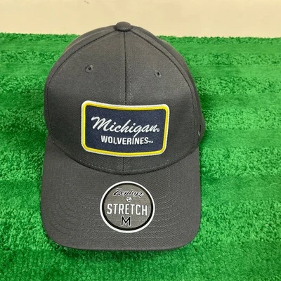 Zephyr Michigan Wolverines Script Hat Cap Stretch Flex Medium Dark Gray NCAA - Image 1 of 4
