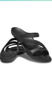 Crocs Kadee II Flip Flops Black Size 9 - Picture 1 of 2