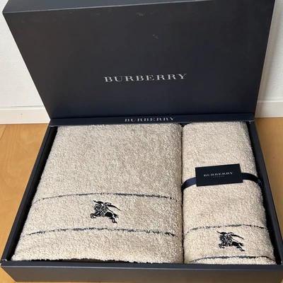 Burberry Beach Bath towel & Face towel Set Beige Cotton 100% w/o Box Japan - Image 1 of 4