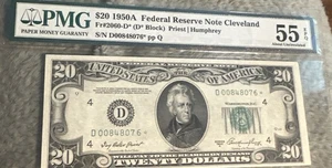 1950a federal reserve 20 Dollar Star Note ** Pmg 55 Fr2060D* Block  - Picture 1 of 2