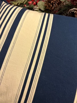 NUEVA Funda de Almohada Ralph Lauren Rayas 20 X 20 Preppy Foto 1 de 4