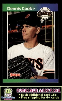 1989 Donruss #646 Dennis Cook San Francisco Giants RC - Image 1 of 2