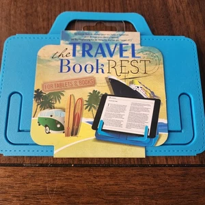 The Travel Book Rest  Hands Free Tablet Book Holder Portable Stand Blue Color - Picture 1 of 2