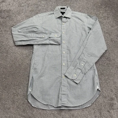 J.Crew Ludlow 120's 2 Ply Dress Shirt Mens XS Green Blue White Plaid Cotton Work - Image 1 of 4