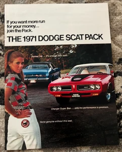 Dodge Charger Challenger Demon Scat Pack For 1971 Brochure FCCA25 - Foto 1 di 5