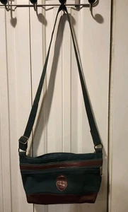 My Maine Tasche Reißverschluss über Schulter grün Canvas Handtasche Lederboden verstellbar - Bild 1 von 7