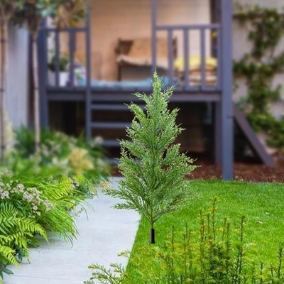 Artificial Pine and Cypress Tree with Ground Spike Lifelike Outdoor Christmas - Image 1 of 4