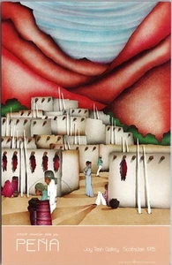 Postal de Amado Maurilio Peña Jr 1985 4x6" Joy Tash Gallery Scottsdale póster arte - Imagen 1 de 2