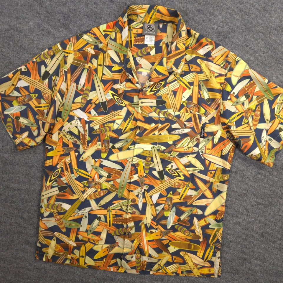 Vintage Rietveld USA Shirt Mens XL Hula Girl Tiki Surfboard Hawaiian Camp Collar - Image 1 of 4