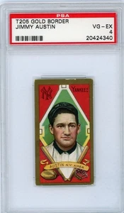 1911 T205 Gold Border Jimmy Austin PSA 4 VG-EX Vintage Yankees Tobacco Card - Picture 1 of 2