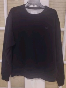 Pre-owned -Champion Crew Neck Powerblend Sweatshirt Pullover -Men's Large -Black - Picture 1 of 7