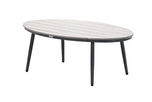 Loungetisch Gartentisch Beistelltisch Kaffeetisch Margriet oval wetterfest - Bild 1 von 7