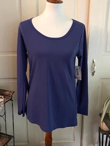 Lularoe Lynnae Top Small Solid Navy Blue - Picture 1 of 3