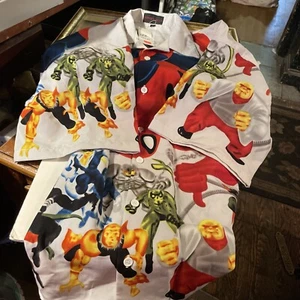 Super heros Dress Shirt. Size Large Button Down Comic Spiderman - Picture 1 of 6