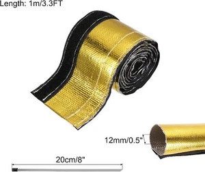 Heat Shroud Sleeve Aluminized Gold Sleeving 1/2" x10' Fuel Line Heat Shield - Bild 1 von 5