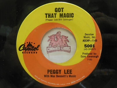 Peggy Lee – Got That Magic / A Doodlin' Song, 45 RPM EX (BE) Foto 1 de 2