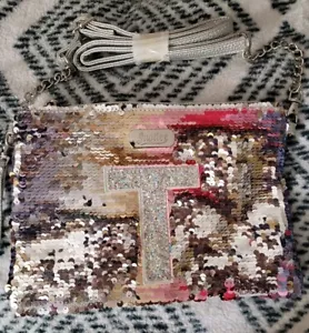 Justice Multi-Color Sequence Purse With Letter T - Picture 1 of 4