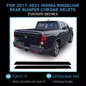 For 2017-2021 Ridgeline Rear Bumper Chrome Delete Blackout Overlay - Gloss Black - Picture 1 of 4