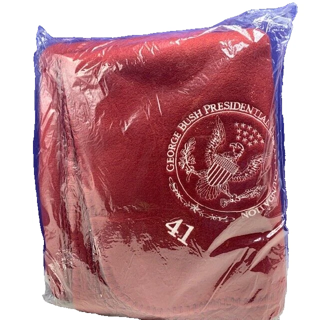 George Bush Presidential Liberty Foundation Fleece Manta 48X63 Rojo 41 EE. UU. Foto 1 de 2