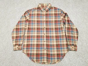 Jones New York Top Womens Small Blue Red Plaid Cotton Long Sleeve Flannel Shirt - Picture 1 of 10