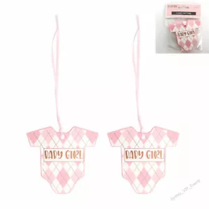 12 BABY GIRL PINK GIFT TAGS BABY SHOWER PARTY PINK&ROSE GOLD TWINE FAVOUR BAGS - Picture 1 of 1