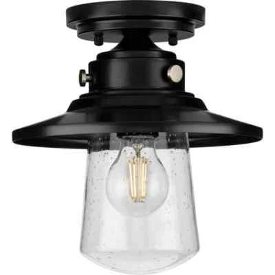 Progress Lighting Tremont Collection 1-Light Matte Black Semi-Flush - Image 1 of 4