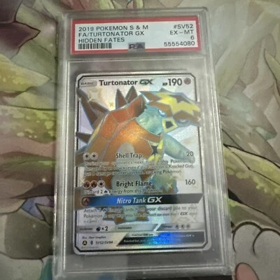 Turtonator GX Full Art SV52 Pokemon Sun & Moon Hidden Fates PSA 6 - Image 1 of 2
