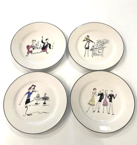 Rosana "A Woman's Work is Never Done" Salad / Dessert Plates Set of 4 - Picture 1 of 8