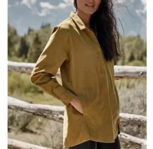 Top túnica de pana granate colina pluma ballena algodón oliva/marrón mujer talla S - Imagen 1 de 10