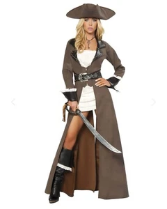ROMA COSTUME 4PC DECADENT PIRATE DIVA WOMEN LARGE (open box) halloween - Picture 1 of 2