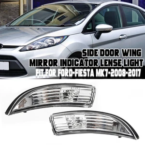 Side Wing Mirror Indicator Light Lens Lamp Cover Pair For Ford Fiesta 2008-2017 - Picture 1 of 8