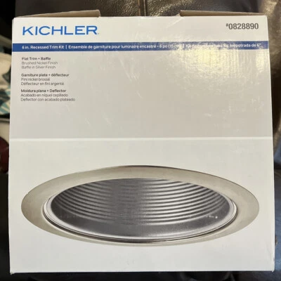 KICHLER 6” Recessed Light Brushed Nickel Trim Kit & Silver Baffle #0828890 - Image 1 of 3