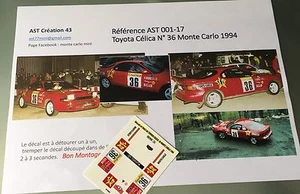 New. .. Transfers.(Decals) Calca 1 43 Toyota Celica N° 36 Rally WRC Monte Carlo - Picture 1 of 3