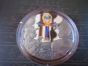 2020 EGYPTIAN ANKH 1 oz Antiqued Silver Proof Coin 50 mm Cameroon - Bild 1 von 8