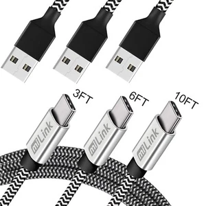 3-Pack USB-C (Type-C) Fast Changing and syncing Cable - 3FT 6FT 10FT - TC3-i236 - Picture 1 of 3