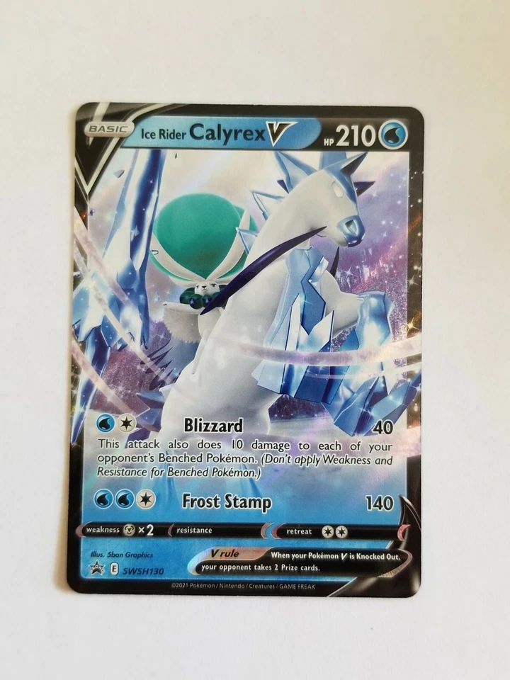 Ice Rider CALYREX V SWSH130 Sword Shield Black Star Promo Pokemon Card Near Mint - Image 1 of 1