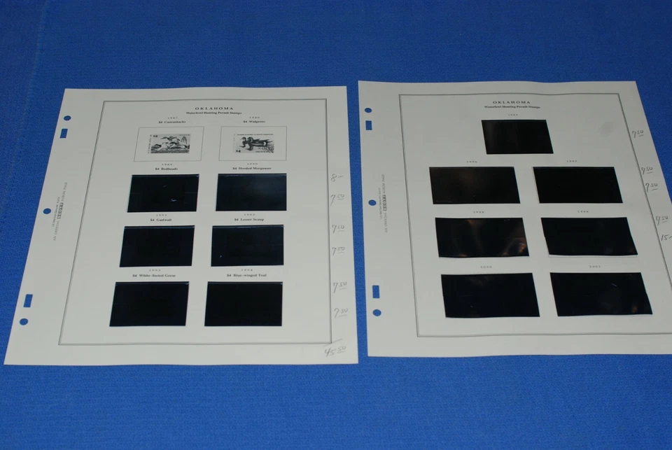 Oklahoma Duck Hunting Scott National Album Pages BlueLakeStamps GET YOUR STATE! - Image 1 of 4