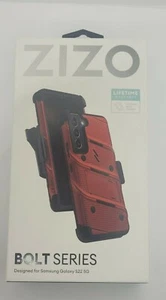 ZIZO BOLT BUNDLE SAMSUNG GALAXY S22 5G CASE WITH TEMPERED GLASS-RED - Picture 1 of 4