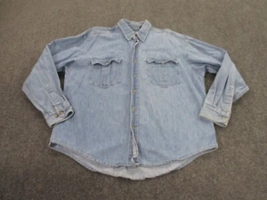 Vintage Gap Shirt Men XL Blue Denim Trucker Jean Workwear Outdoor USA Made Adult - Picture 1 of 11