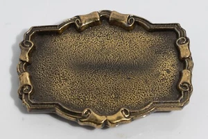 Vintage Western Blanko Festzelt Schild Schriftrolle Rechteck Metall Gürtelschnalle - Bild 1 von 3