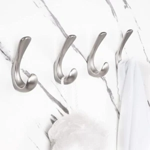 Metaliby 4 Pack Towel Hooks for Bathrooms Wall Mounted Brushed Nickel Bathroo... - Picture 1 of 7