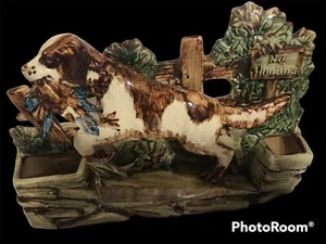 MID CENTURY MODERN ~ McCOY POTTERY ~ "NO HUNTING" BIRD DOG PLANTER ~ - Picture 1 of 11